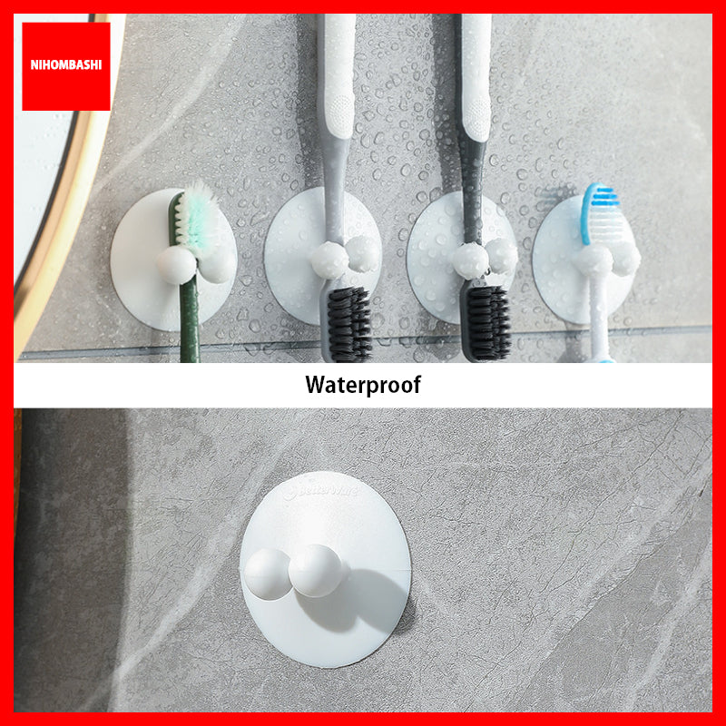 Suction Toothbrush Holder Wall Mount for Bathroom Tiles, No Drill