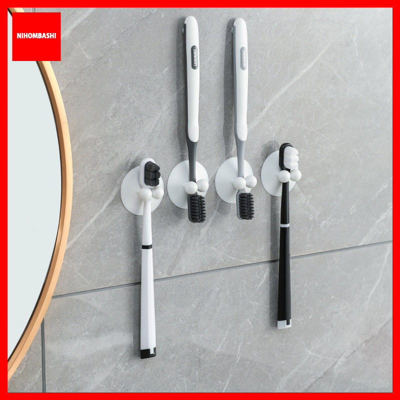 Suction Toothbrush Holder Wall Mount for Bathroom Tiles, No Drill