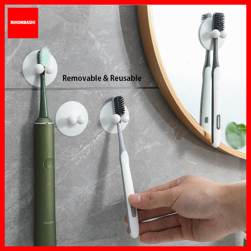 Suction Toothbrush Holder Wall Mount for Bathroom Tiles, No Drill