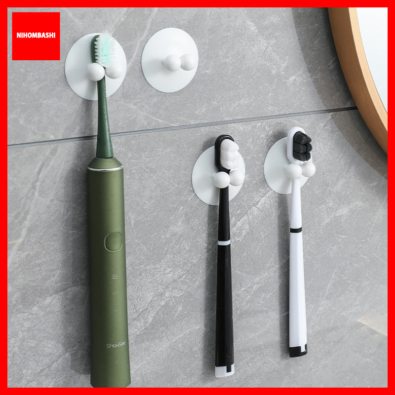 Suction Toothbrush Holder Wall Mount for Bathroom Tiles, No Drill