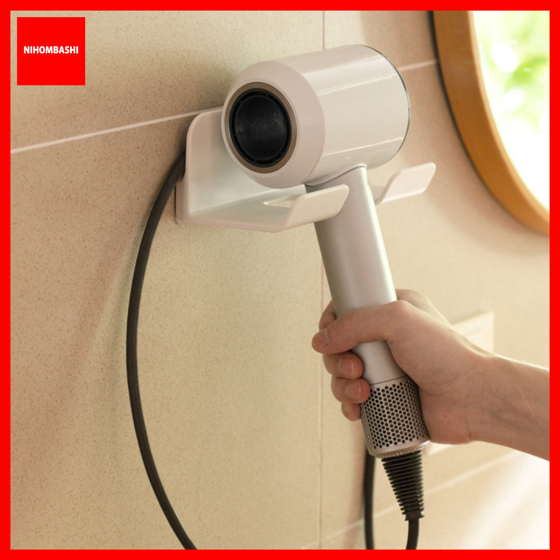 Hair Dryer Holder Punch Free Adhesive Wall Storage Rack