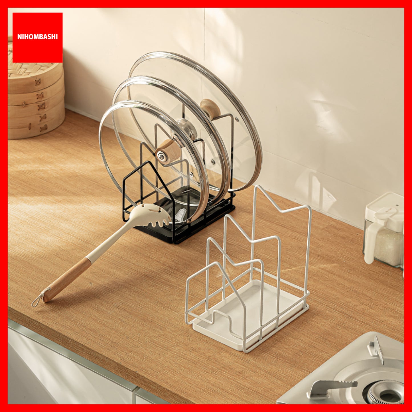 Pot Lid Holder Cutting Board Organizer Stand