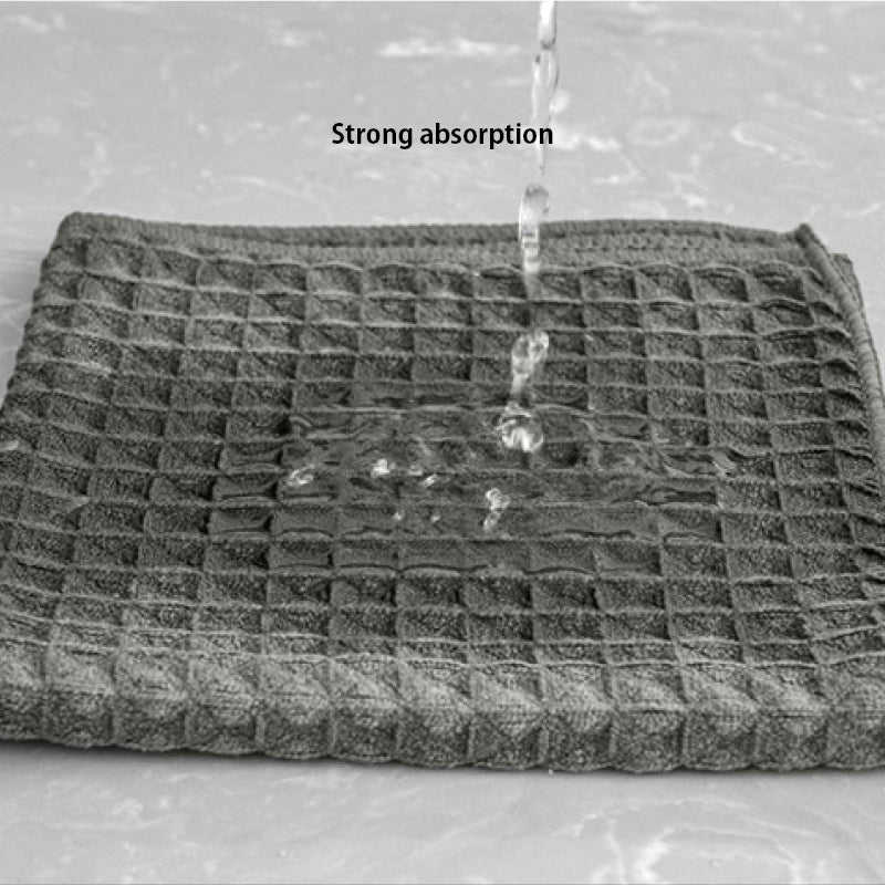 (4pcs) Kitchen Towel Anti-Grease Waffle Fiber Cleaning Cloths