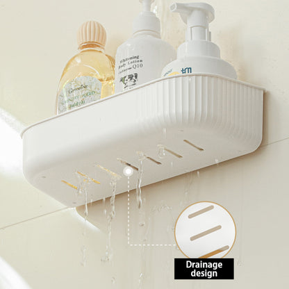 (1pc/2pcs) Bathroom Wall Rack Organizer Drainage Storage Shelf