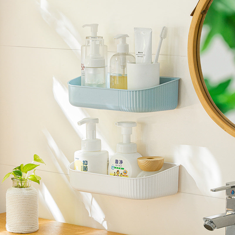 (1pc/2pcs) Bathroom Wall Rack Organizer Drainage Storage Shelf