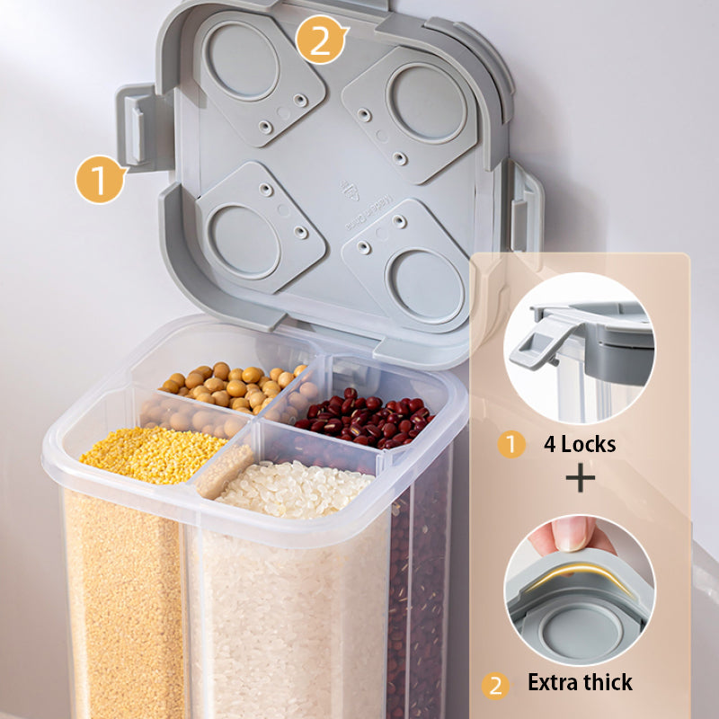 Grains Cereal Food Storage Air Tight Container with 4 Locks