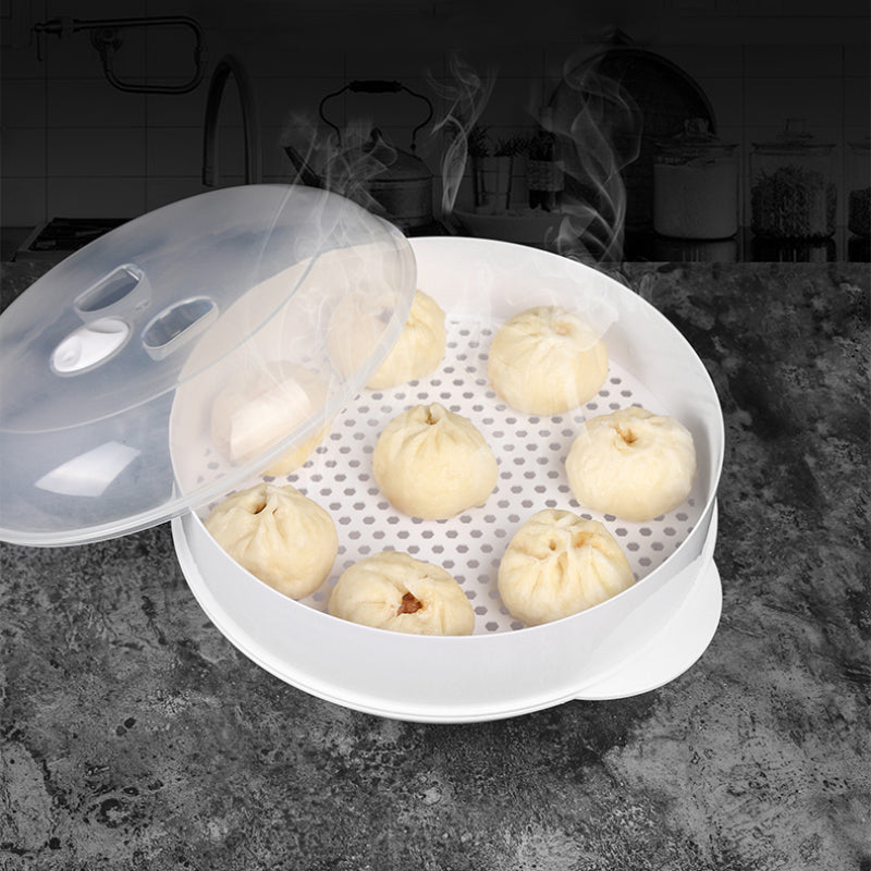 Practical Microwave Food Steamer Single Tier With Lid