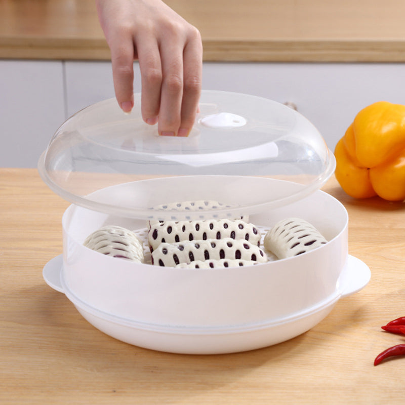 Practical Microwave Food Steamer Single Tier With Lid