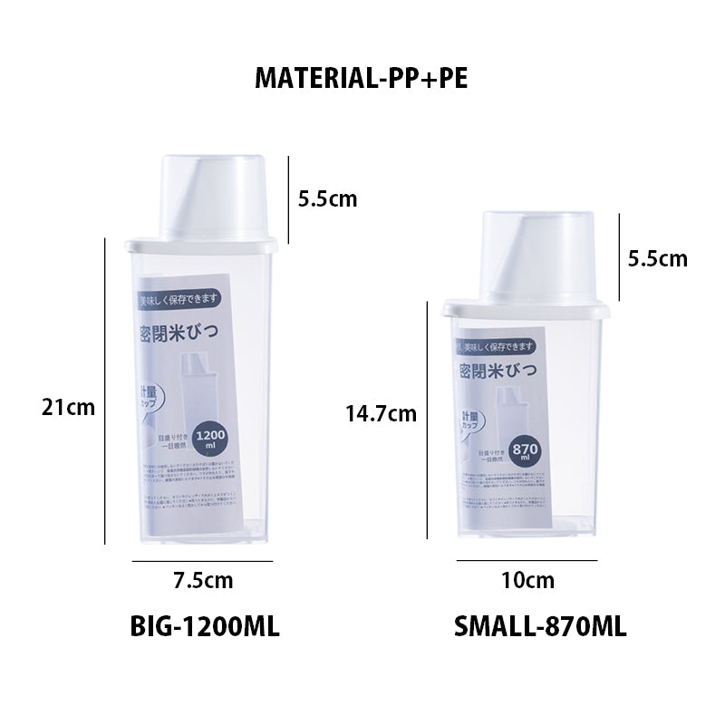 Airtight Food Storage Container with Measuring Cup