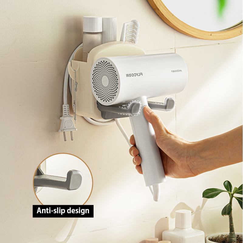 Punch Free Hair Dryer Storage Rack Holder