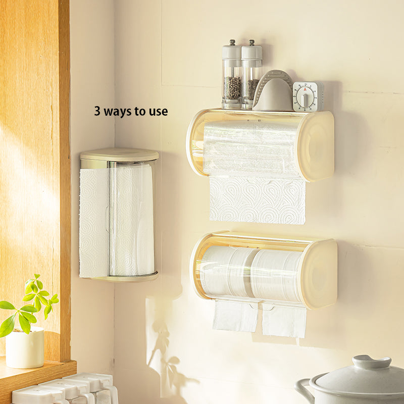 Towel Tissue Paper Roll Holder With Cover