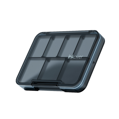 Ultra Slim 1.6cm Medicine Pill Box Food Grade Transparent Portable 4/7 Compartments Weekly Pill Organizer with Silicone