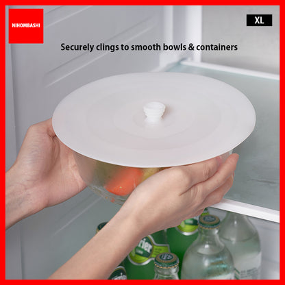 XL-Premium Silicone Suction Lid Reusable Food Cover Bowl Lid Airtight Leakproof Stretchable Lid Food Storage Cover Anti Dust Fresh Keeping 3 Colors