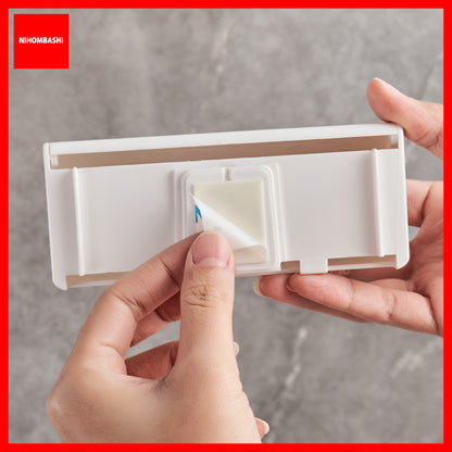 6-Slot Dustproof Toothbrush Holder with Adhesive Tape