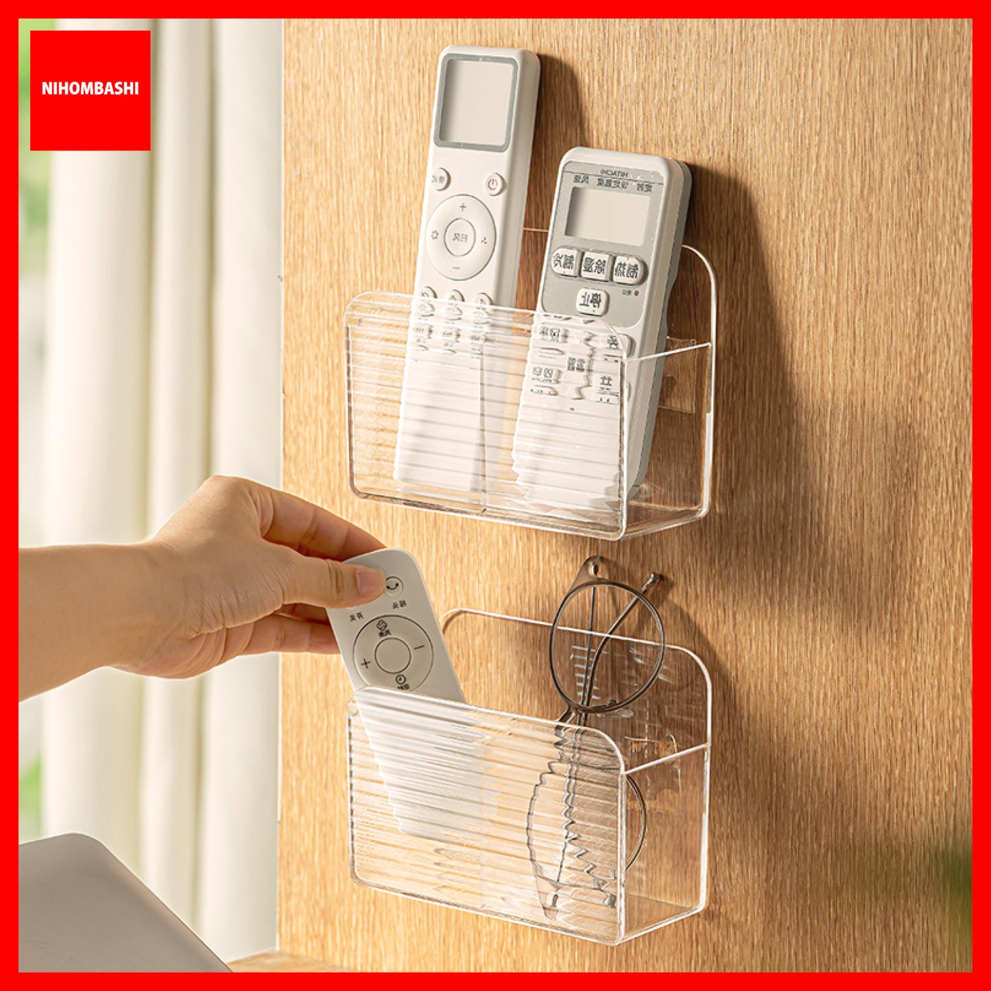 Transparent Wall mount remote controller holder