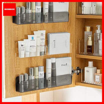 Wall Mount Storage Organizer Makeup Mask Lipstick Clear Storage Box Holder No Drilling Hang Walls Doors for Cabinet Bathroom Bedroom