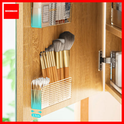 Wall Mount Storage Organizer Makeup Mask Lipstick Clear Storage Box Holder No Drilling Hang Walls Doors for Cabinet Bathroom Bedroom