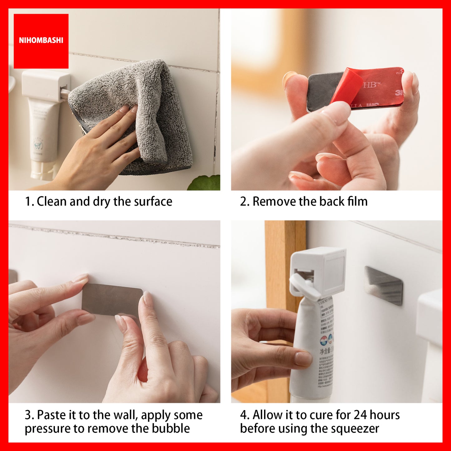 Magnetic Toothpaste Roller Squeezer / Toothbrush Holder Clip