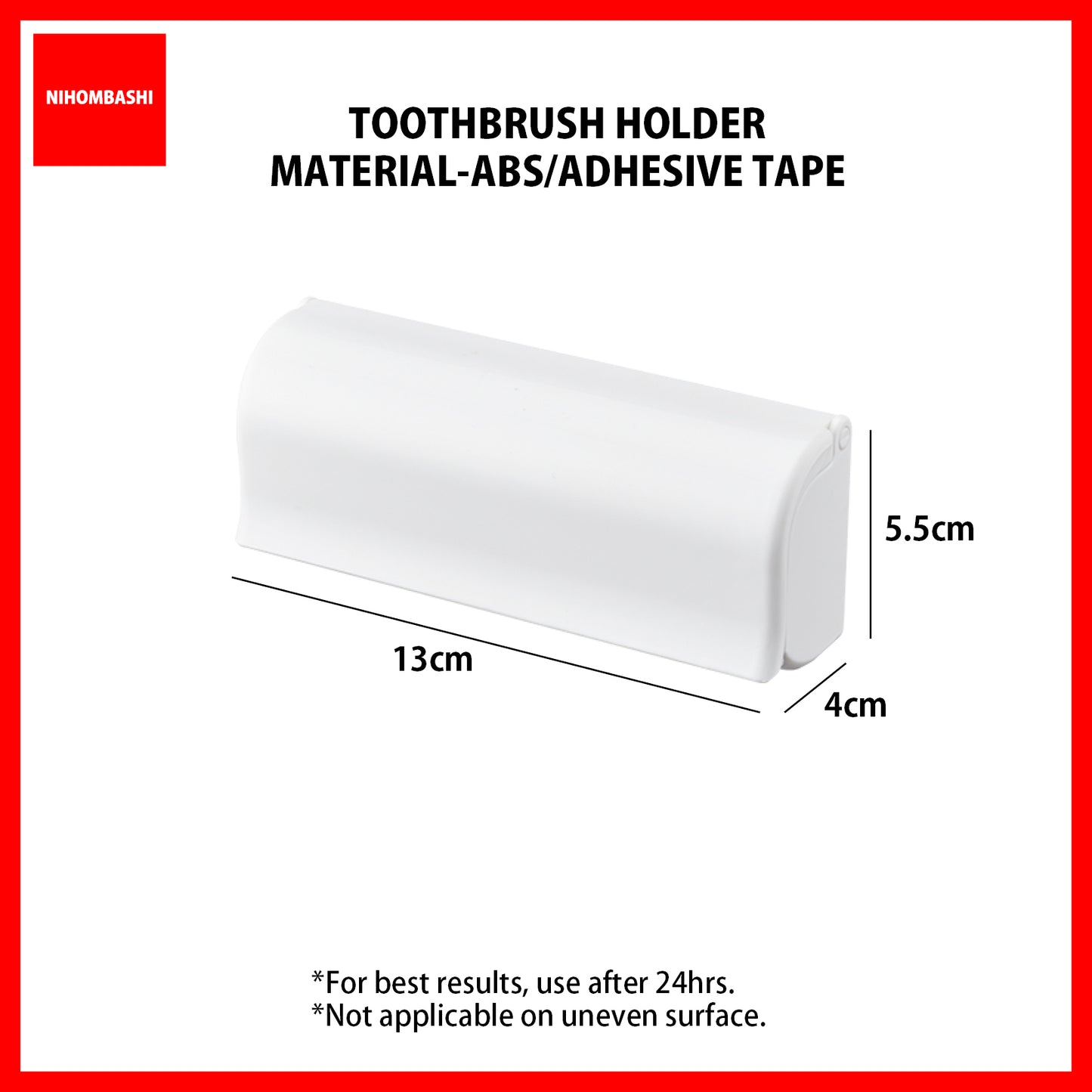 6-Slot Dustproof Toothbrush Holder with Adhesive Tape