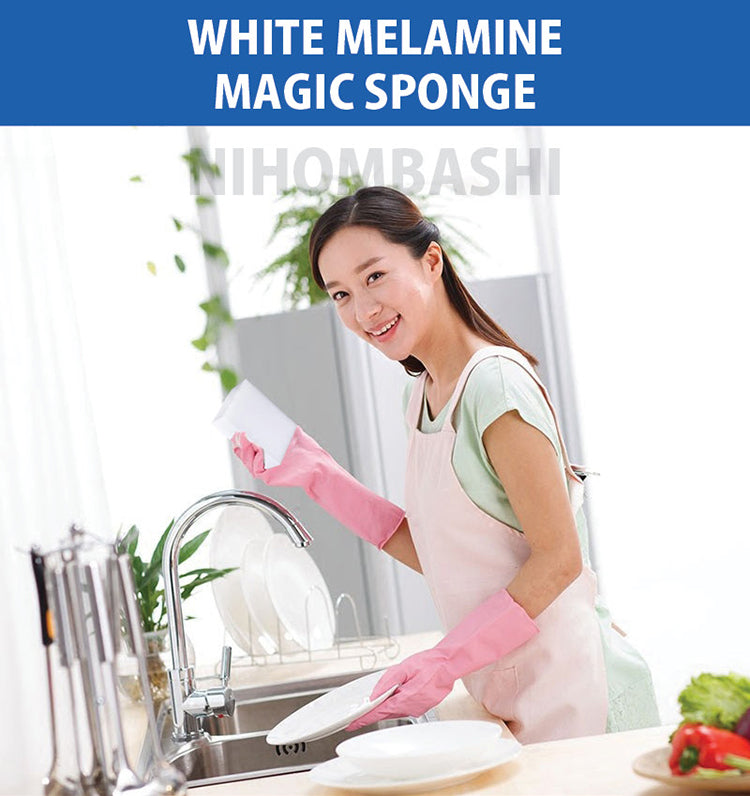 (10pcs) White Nano Sponge Magic Rub Dishwashing Brush