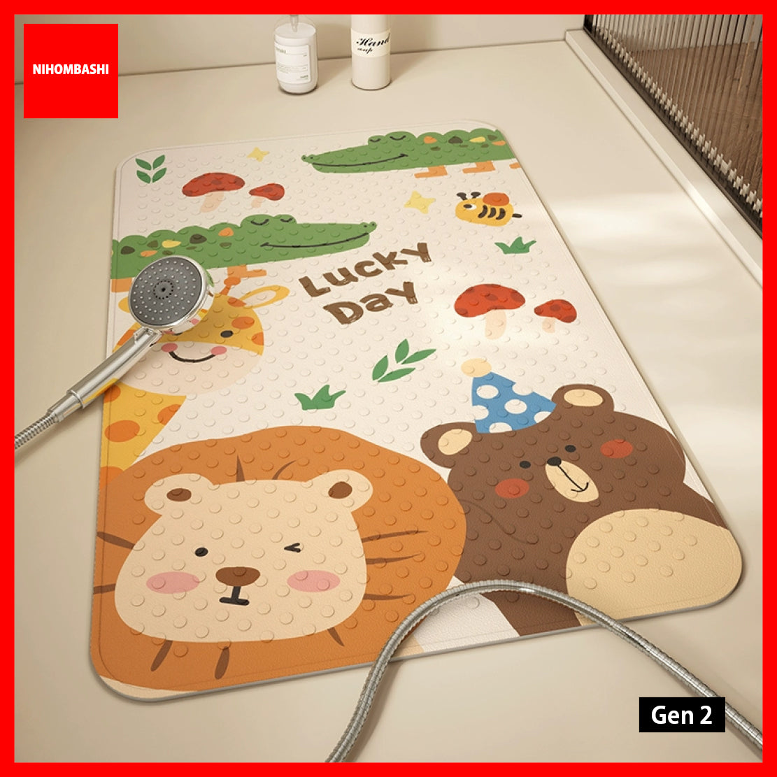 (50x80cm) Cartoon Anti Slip Bathroom Foot Mat