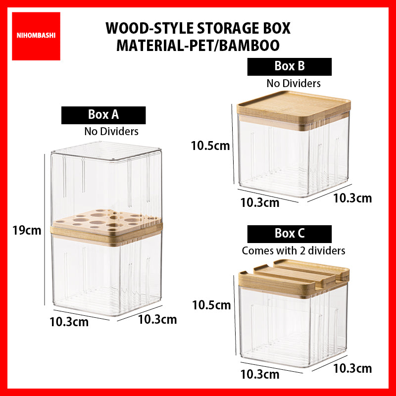 Bamboo Natural Wood Desktop Storage Box