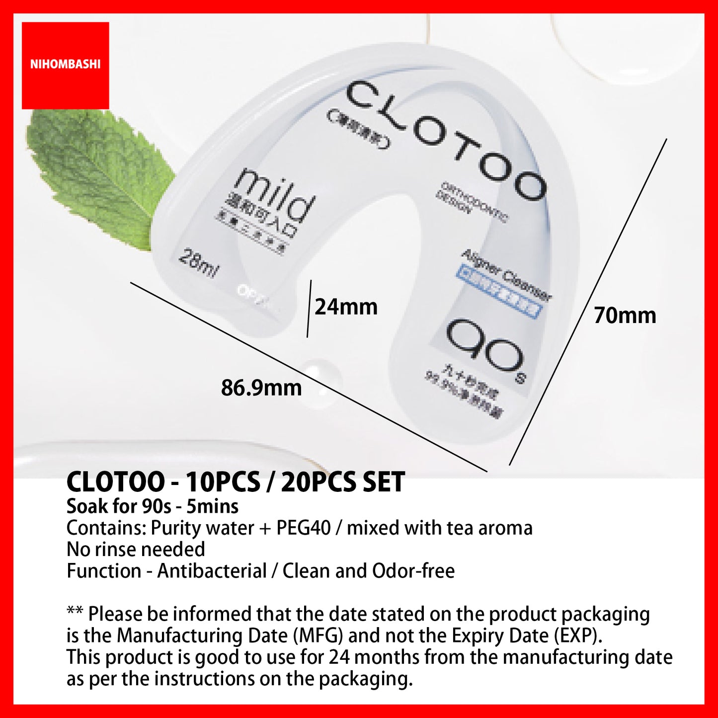 (1box/2boxes) Clotoo Braces Aligner Portable Cleaning Liquid