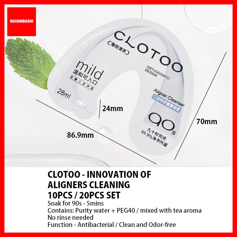 (1box/2boxes) Clotoo Braces Aligner Portable Cleaning Liquid