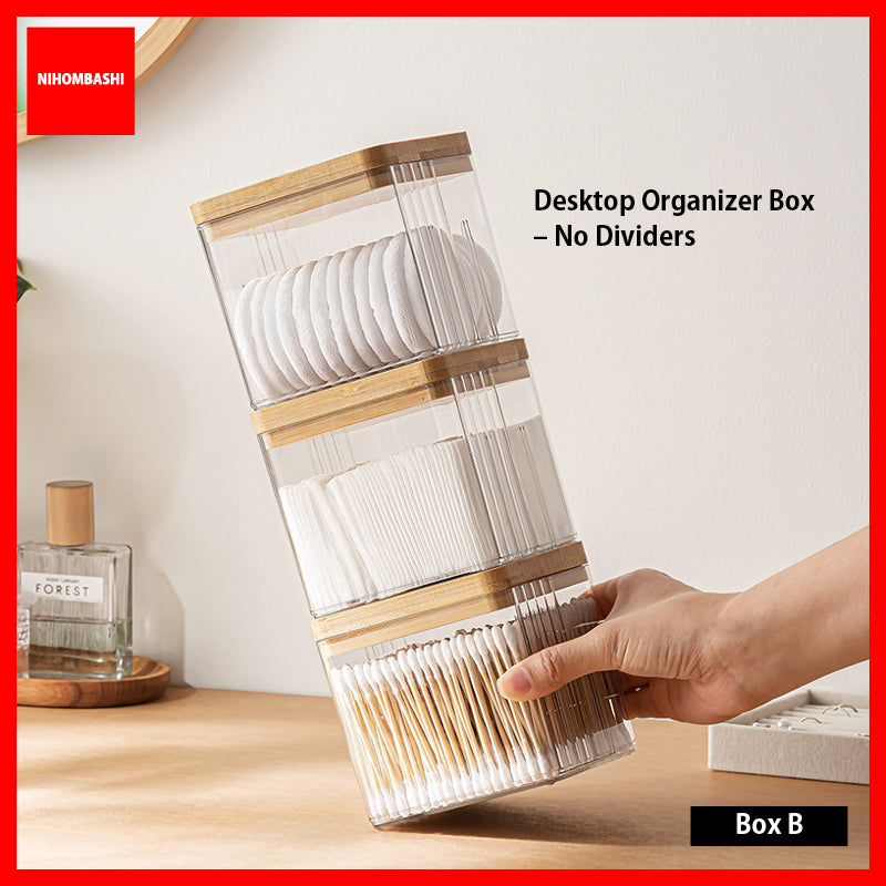 Bamboo Natural Wood Desktop Storage Box