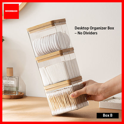 Bamboo Natural Wood Desktop Storage Box
