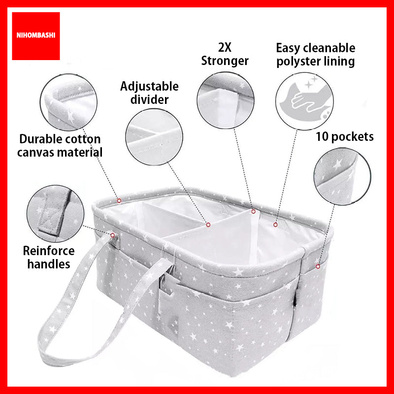 Baby Diaper Caddy Organizer Bag