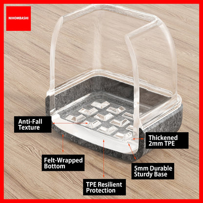 4pcs/8pcs Transparent Table Chair Leg Floor Protectors