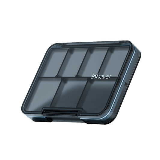 Ultra Slim 1.6cm Medicine Pill Box Food Grade Transparent Portable 4/7 Compartments Weekly Pill Organizer with Silicone