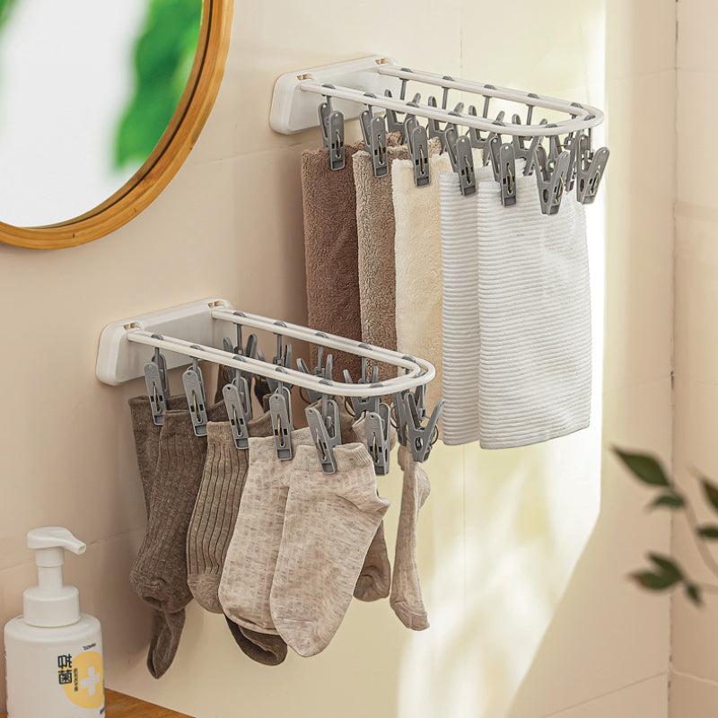 Foldable Laundry Drying Rack with Clips