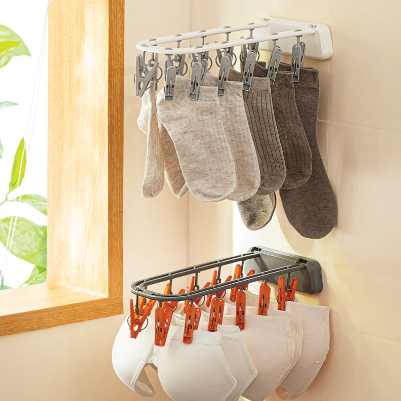 Foldable Laundry Drying Rack with Clips