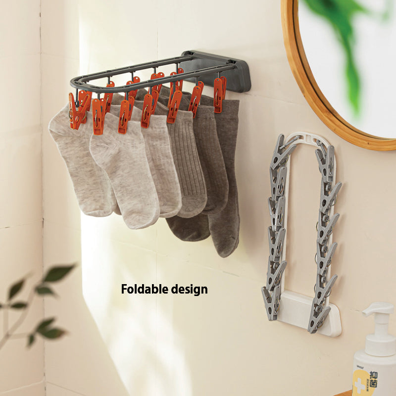 Foldable Laundry Drying Rack with Clips