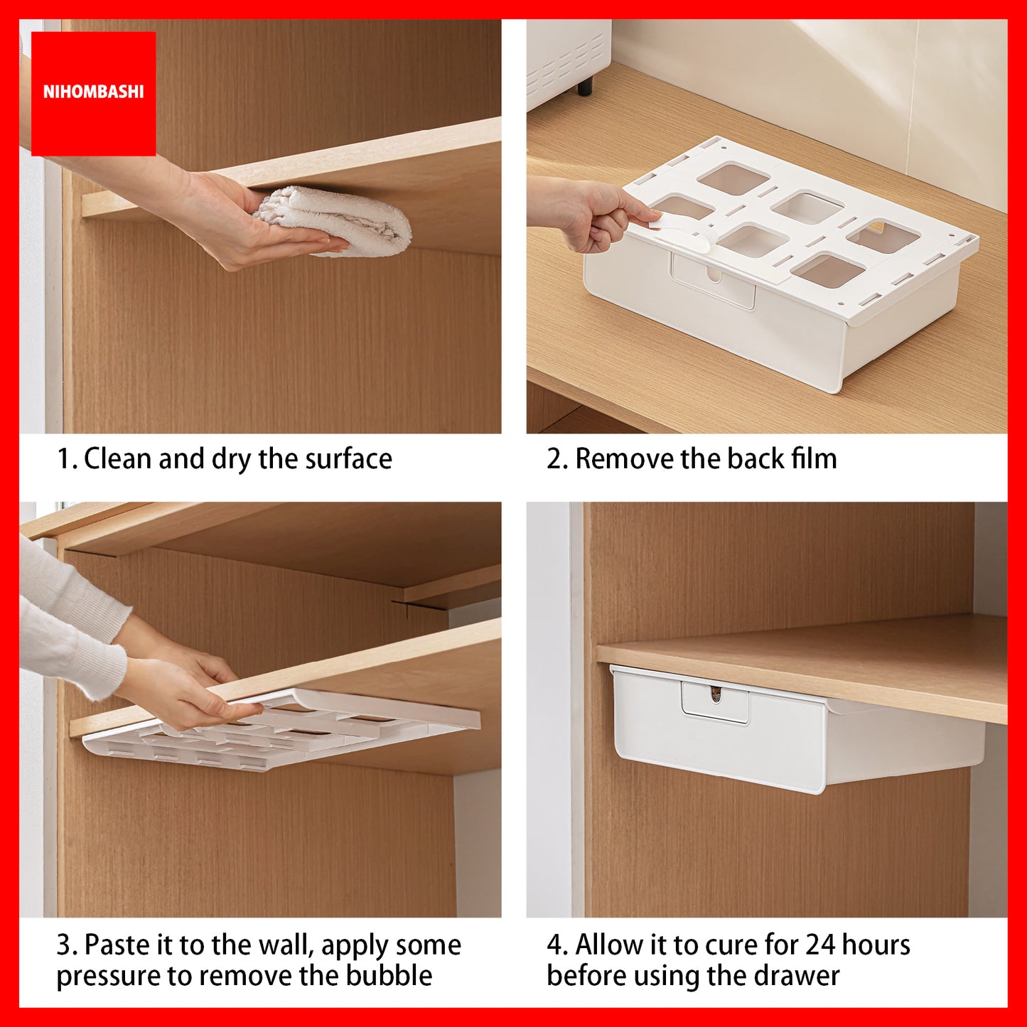 Self-adhesive Under Desk Drawer