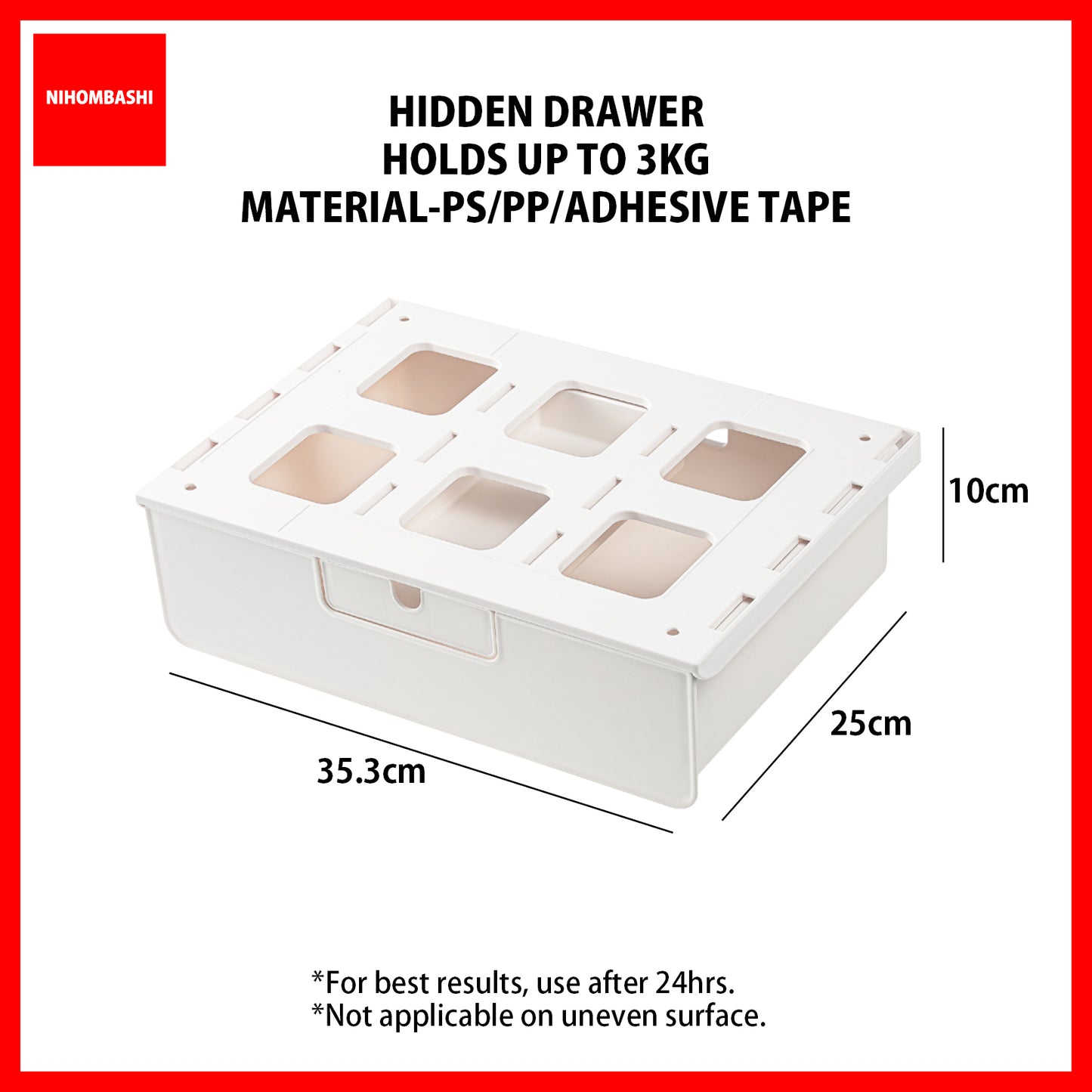 Self-adhesive Under Desk Drawer