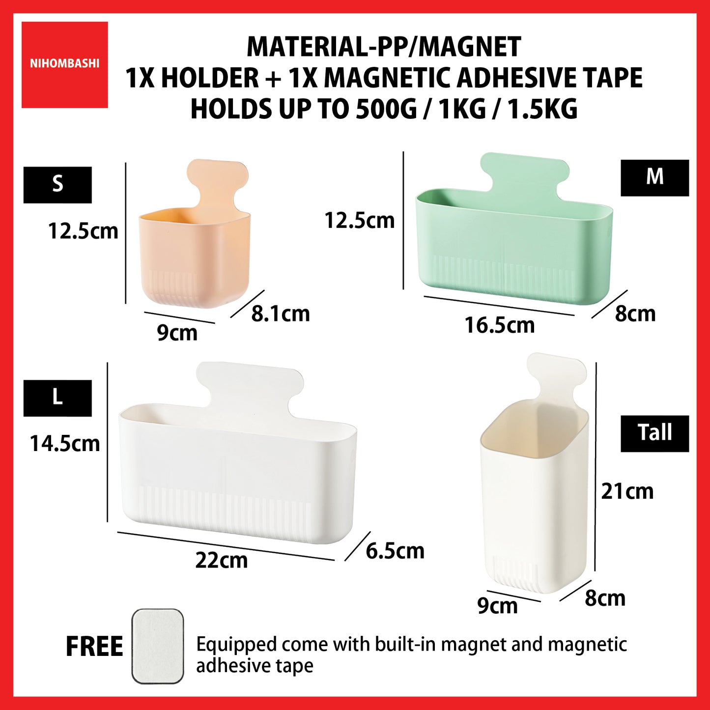 Kitchen Magnetic Wall Holder Hanging Shelf Box for Refrigerator