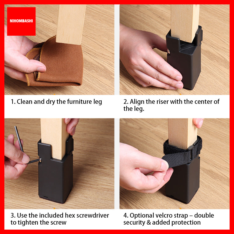 Adjustable Clamp-On Furniture Leg Riser