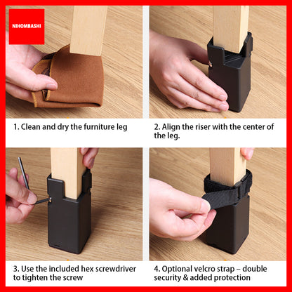 Adjustable Clamp-On Furniture Leg Riser
