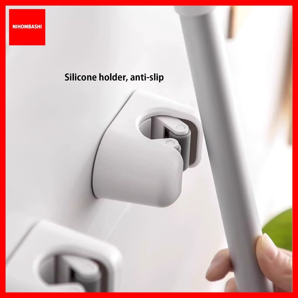 Mop Broom Holder Wall Mount Broom Gripper Holds Self Adhesive No Drilling Dustpan Hanger for For Home Garden Kitchen