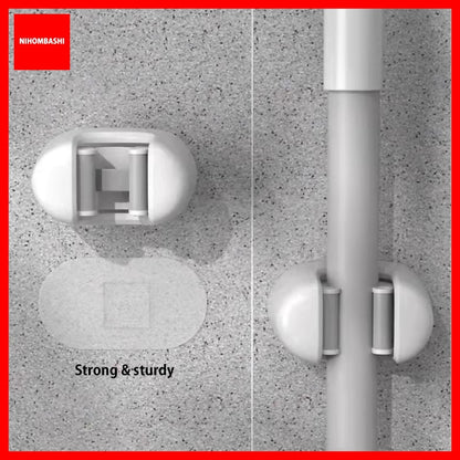 Mop Broom Holder Wall Mount Broom Gripper Holds Self Adhesive No Drilling Dustpan Hanger for For Home Garden Kitchen
