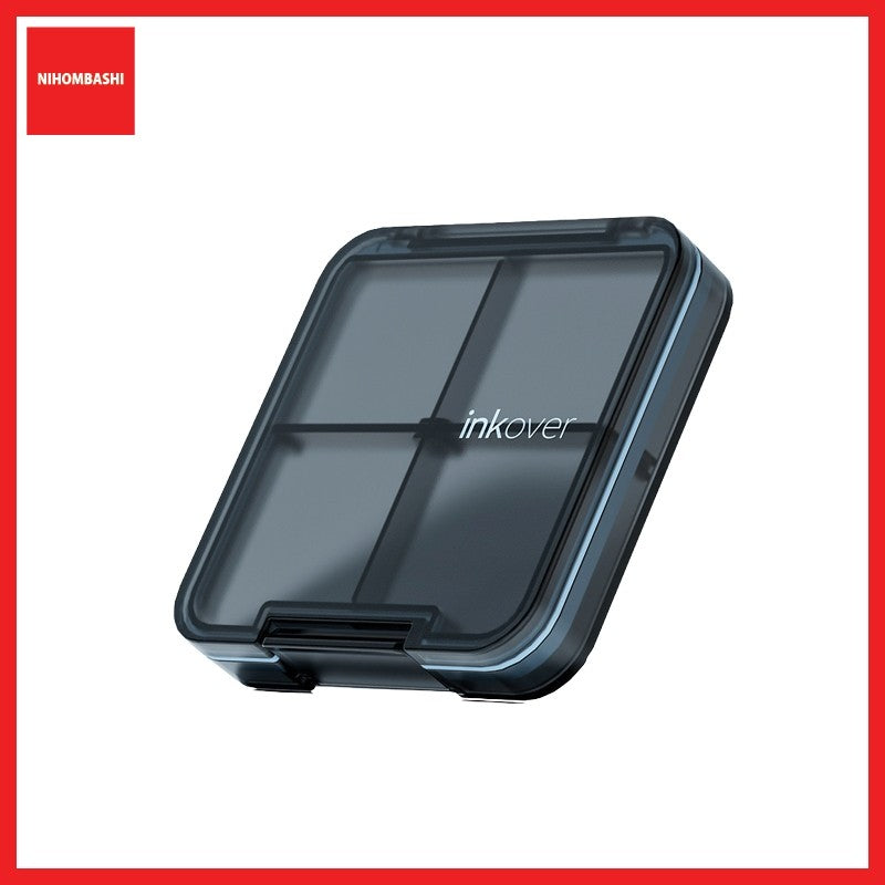 Ultra Slim 1.6cm Medicine Pill Box Food Grade Transparent Portable 4/7 Compartments Weekly Pill Organizer with Silicone