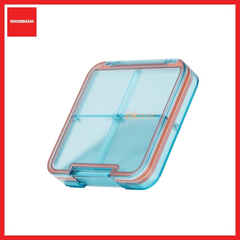 Ultra Slim 1.6cm Medicine Pill Box Food Grade Transparent Portable 4/7 Compartments Weekly Pill Organizer with Silicone