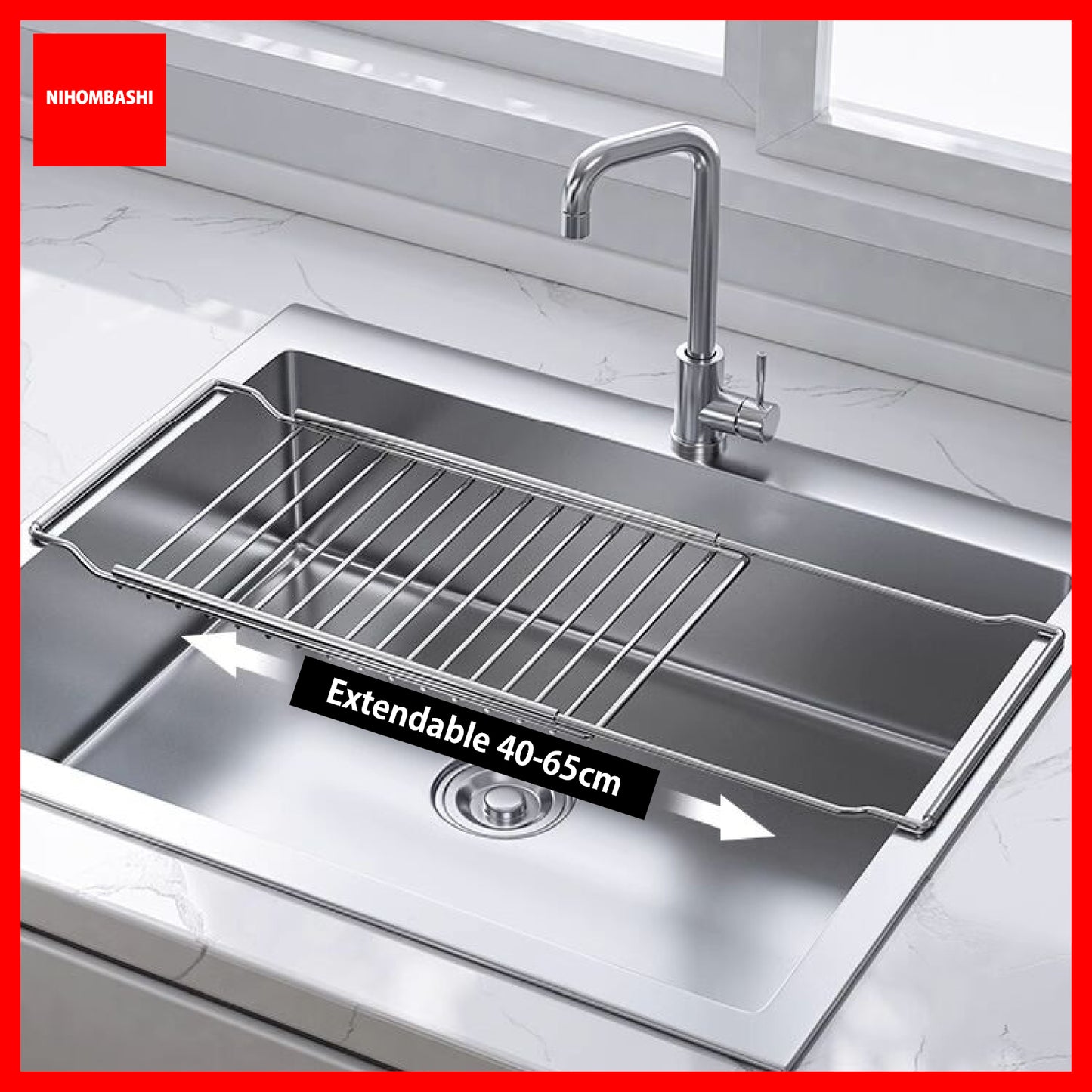 Extendable 304 Stainless Steel Sink Drainer