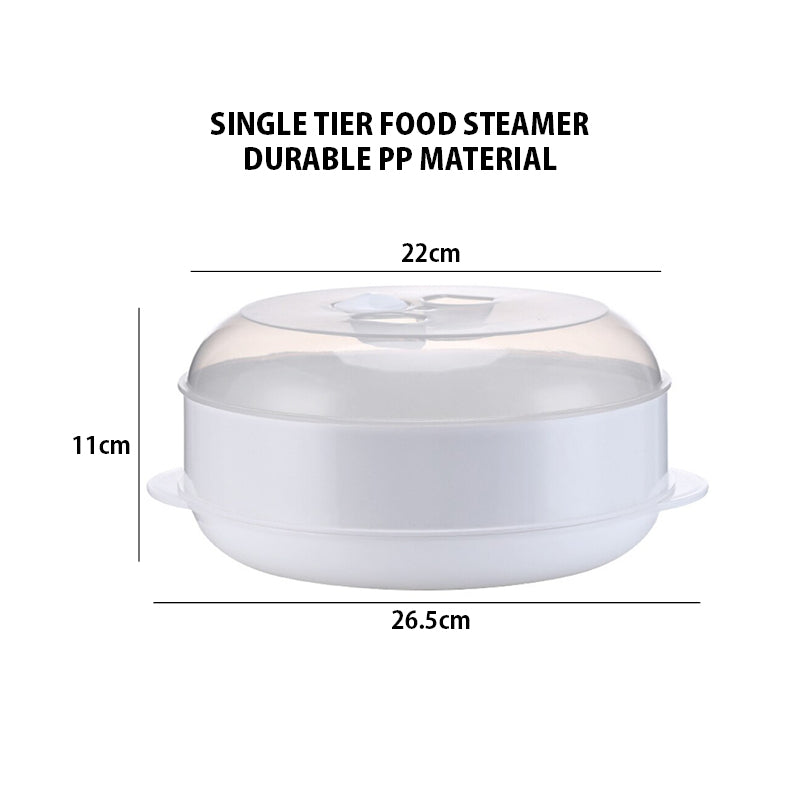 Practical Microwave Food Steamer Single Tier With Lid