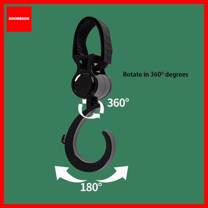 2pcs Universal Stroller Hook 360°Rotation