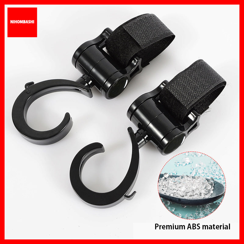 2pcs Universal Stroller Hook 360°Rotation