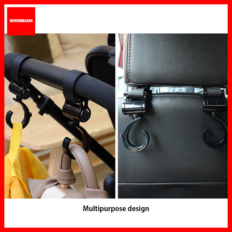 2pcs Universal Stroller Hook 360°Rotation